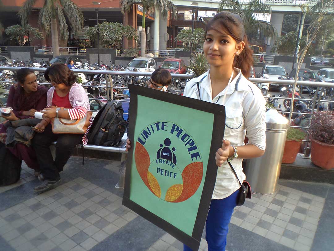 Peace Campaign by East Delhi YPF Team at V3S Mall Nirman Vihar